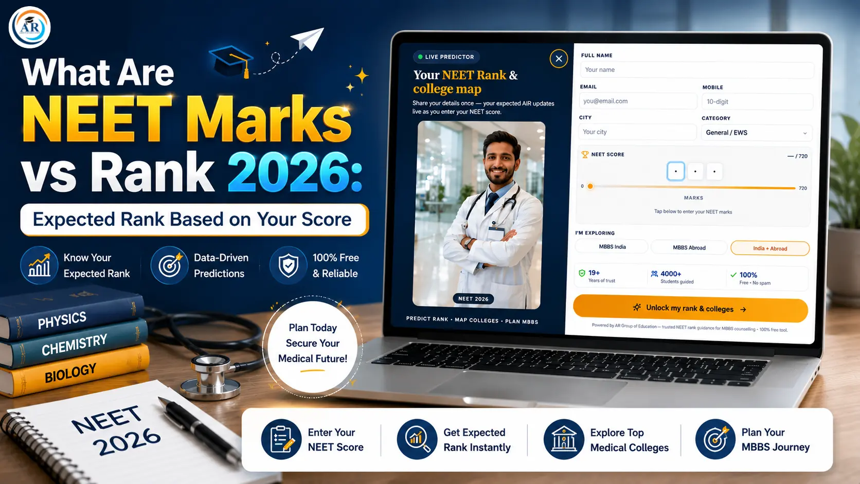 What Are NEET Marks vs Rank 2026: Expected Rank Based on Your Score